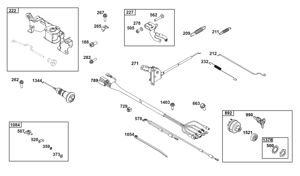 Controls Group Diagram and Parts List for 356447-3535-F1 200000 - 399999 Briggs and Stratton Engine
